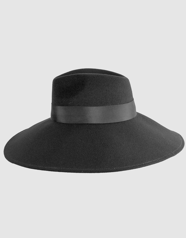 Max Alexander - Wide Brim Black Winter Hat