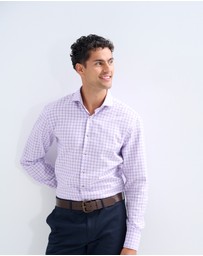 3 Wise Men - 3 Wise Men New York Purple Check Shirt