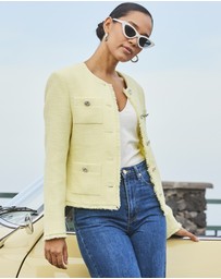 Sosandar - Boucle Jacket With Embellished Buttons