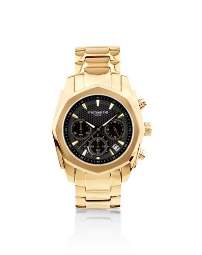 Michael Hill - Men's Solar Chronograph Watch in Gold Tone Stainless Steel