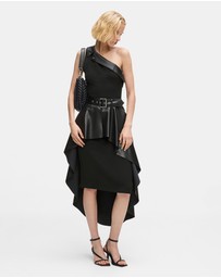 Karl Lagerfeld - One-Shoulder Biker Dress