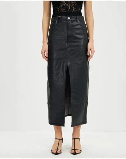 Third Form - Vagabond Polyurethane Jeans Skirt