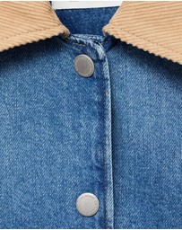 M.N.G - Corduroy Collar Denim Jacket