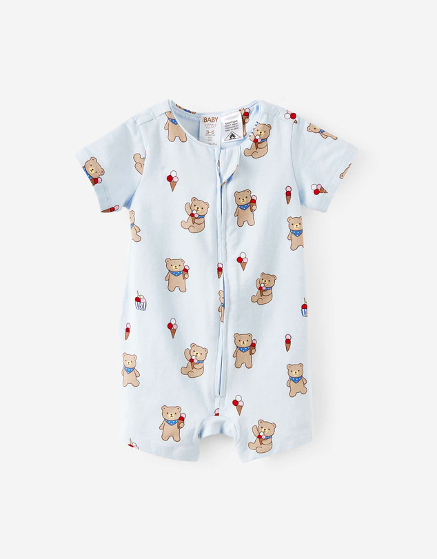 Cotton On Kids - Growie Short Sleeve Zip Romper