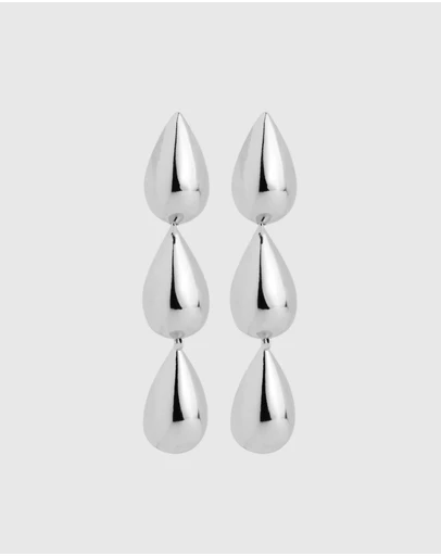 Najo - Liora Triple Drop Silver Stud Earring