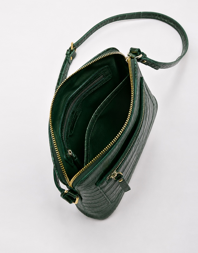 Cobb & Co - Kingsley Croc Leather RFID Safe Crossbody