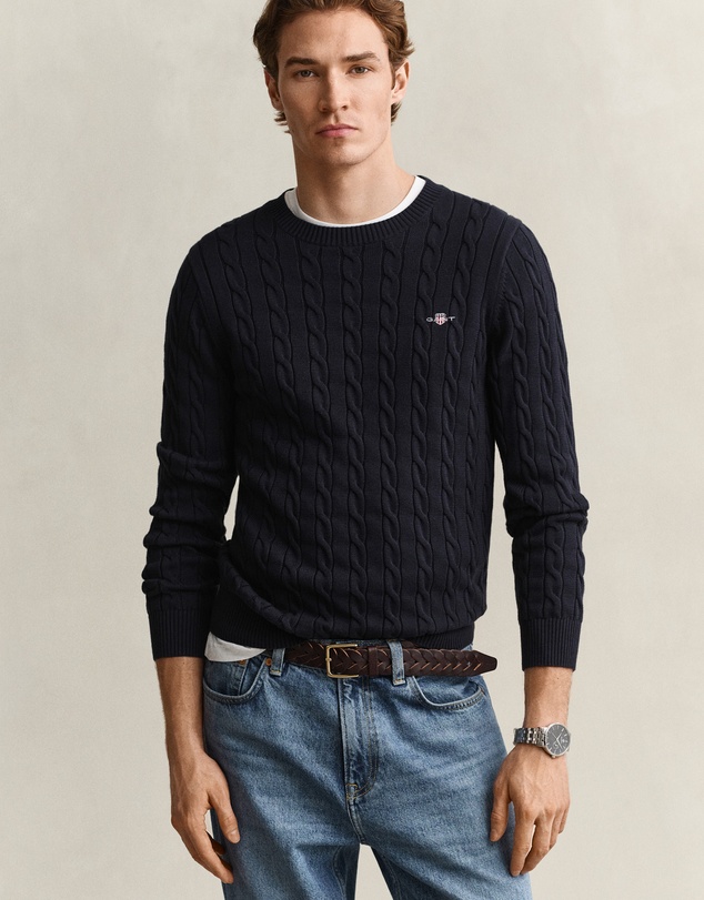 Gant - Cotton Cable Crew Neck Knit