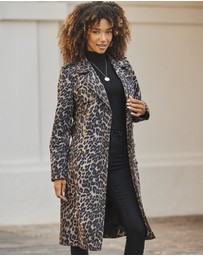 Sosandar - Leopard Print Trench Coat