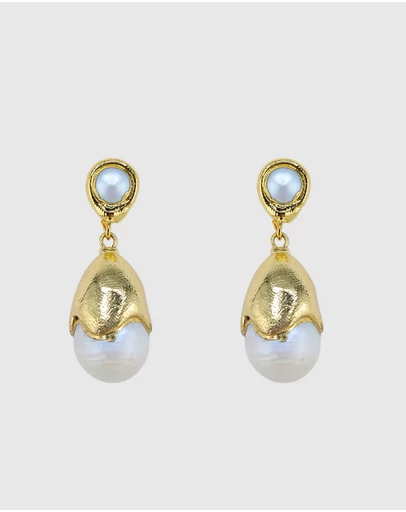 Miz Casa and Co - Honey Drop Pearl Earrings