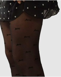 High Heel Jungle - Love Velvet Flocking Premium Tights