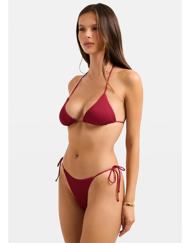 Subtitled - Rib Halter Triangle Bikini Top
