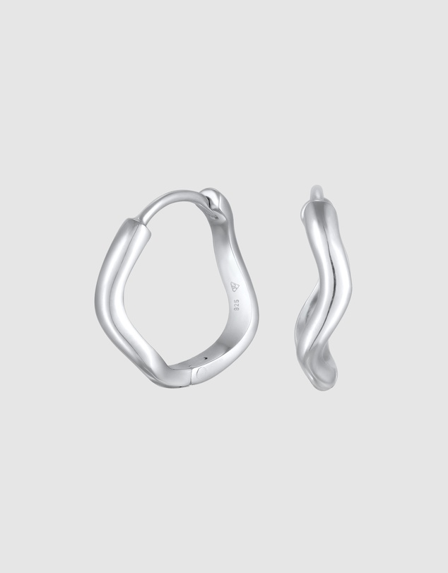 Elli Jewelry - Organic Wave Hoop Earrings in 925 Silver