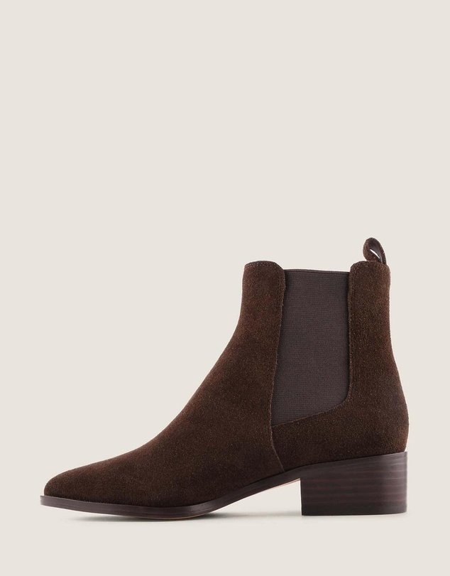 Shelly Shen - Ledger Flat Ankle Boots Brown Suede