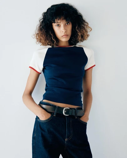M.N.G - Fitted Contrast T-Shirt