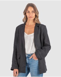 CAMIXA - Jackie Oversized Linen Blazer Jacket