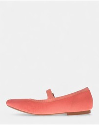 Mia Vita - Violet Mary-Jane Flats - Coral
