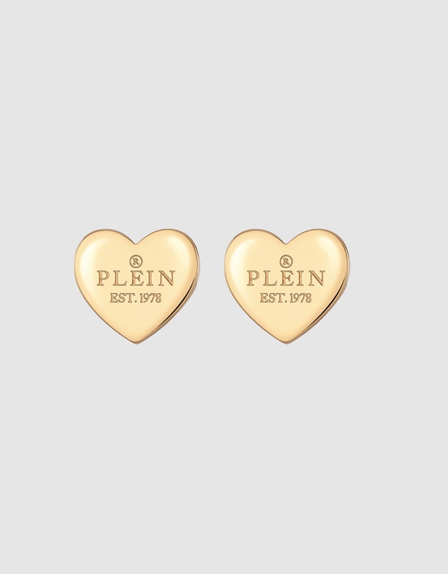 Philipp Plein - Philipp Plein Rocked Heart Gold-Tone Stud Earring