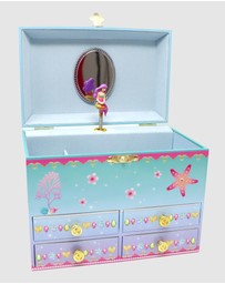 Pink Poppy - Shimmering Mermaid Medium Musical Jewellery Box