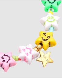Elli Jewelry - Bracelet Smiling Face Star Colourful with Crystal 925 Sterling Silver Gold Plated