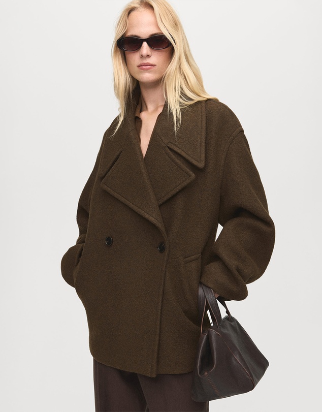 M.N.G - Oversized Wool Coat With Maxi Lapels