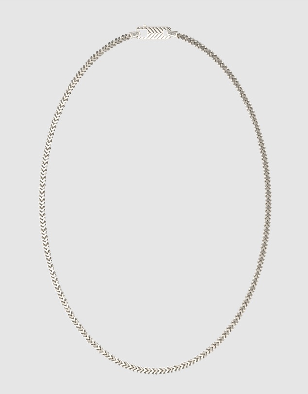 GUESS - Silver-Tone Textured Hook Necklace