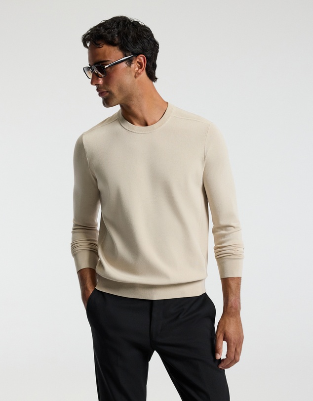 Calibre - Technical Knit Crew Neck Sweater Oatmeal