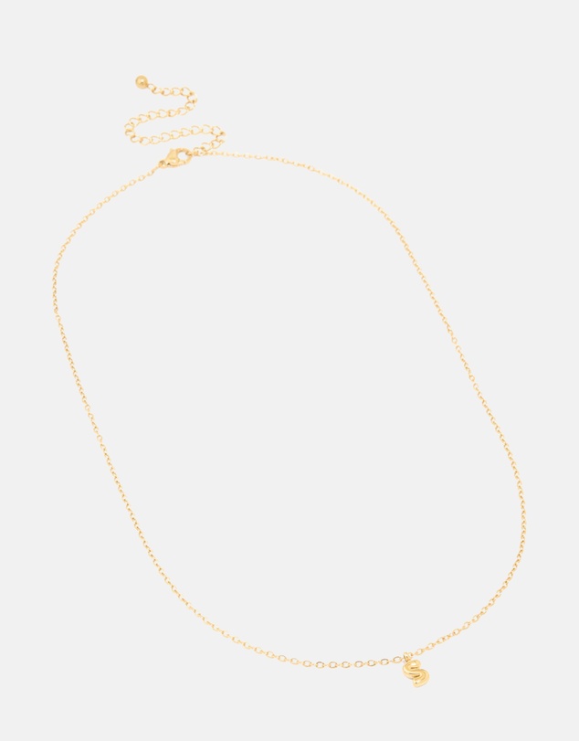 Lovisa - Waterproof Gold Plated Stainless Steel Mini Bubble Letter S Necklace