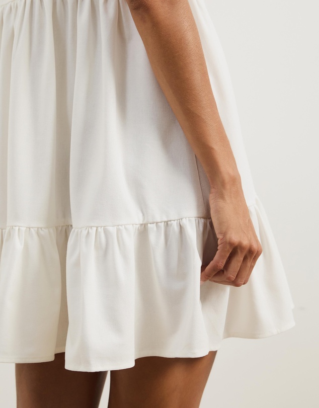 Atmos&Here - Aylah Tiered Linen Blend Mini Dress