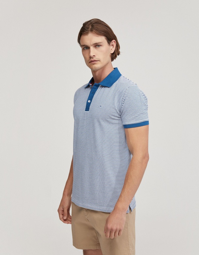 Oxford - Mack Cotton Pique Striped Polo