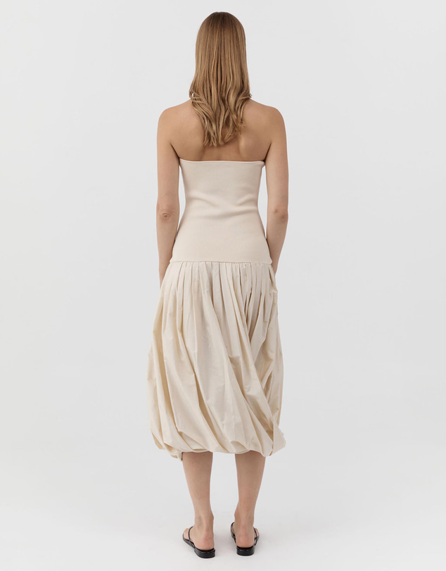 St. Agni - Raw Silk Asymm Balloon Dress
