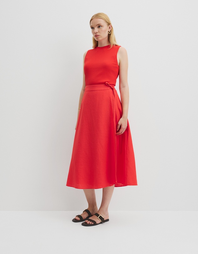 chinese dress ladies Swing Wrap Midi Linen dress 6013  Xiaolizi