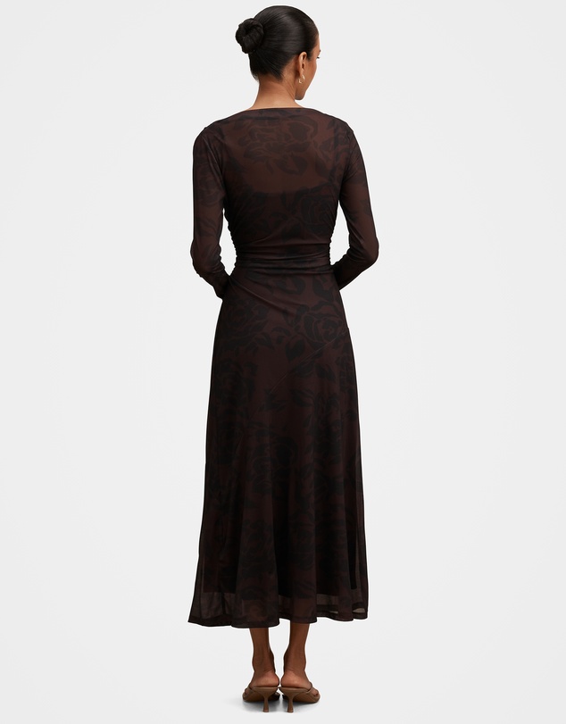 Forever New Petite - Georgia Petite Long Sleeves Mesh Midi Dress