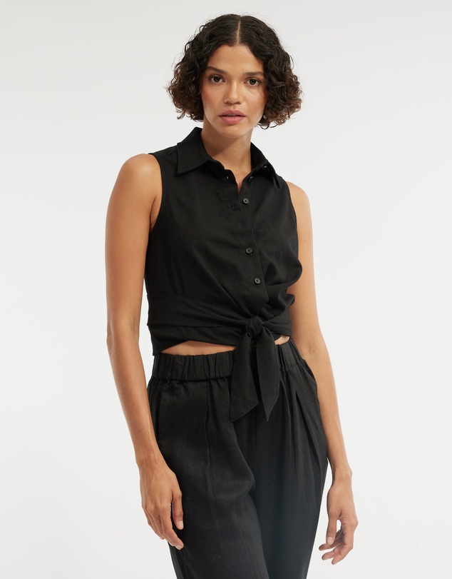 Amelius - Naomi Wrap Crop Shirt