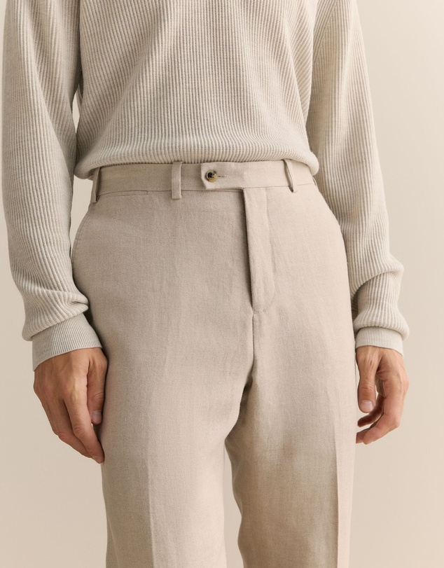 Trenery - Regular Fit Belgian Linen Pant in Flax