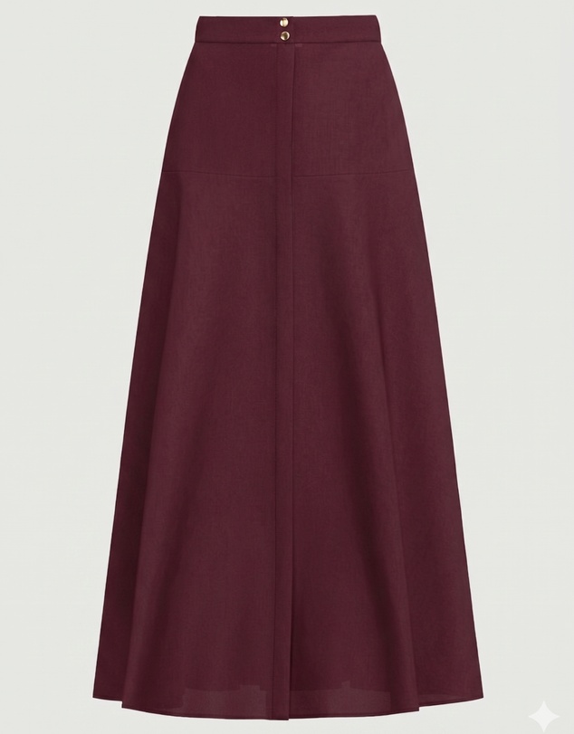 Emme - Plum Cotton Poplin Skirt