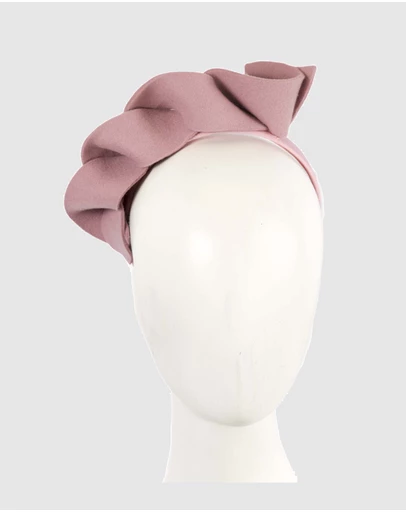 Max Alexander - Felt Dusty Pink Spiral Fascinator