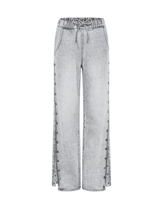 ONE TEASPOON - Slate Acid Roadhouse Wide Leg Drawstring Jeans