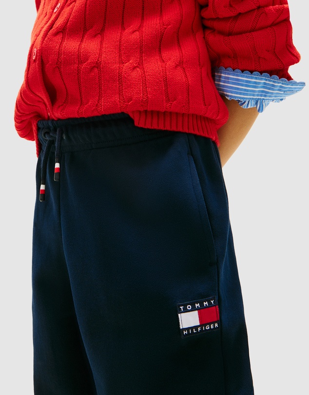 Tommy Hilfiger - Heritage Flag Logo Cuffed Drawstring Joggers - Kids