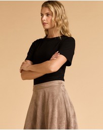 MVN - Faux Suede Midi Skirt