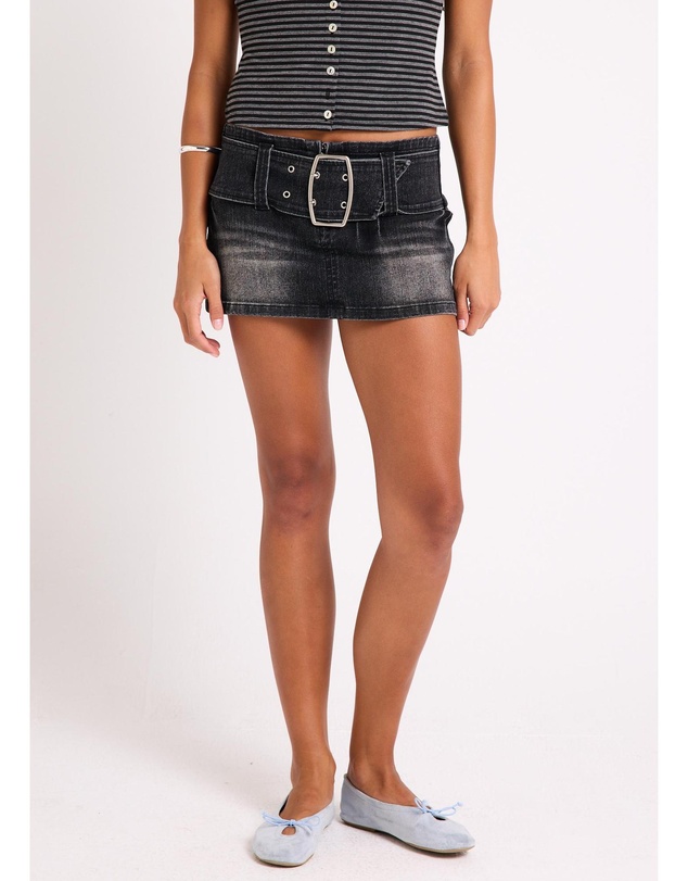Neon Hart - Belted Super Mini Skirt