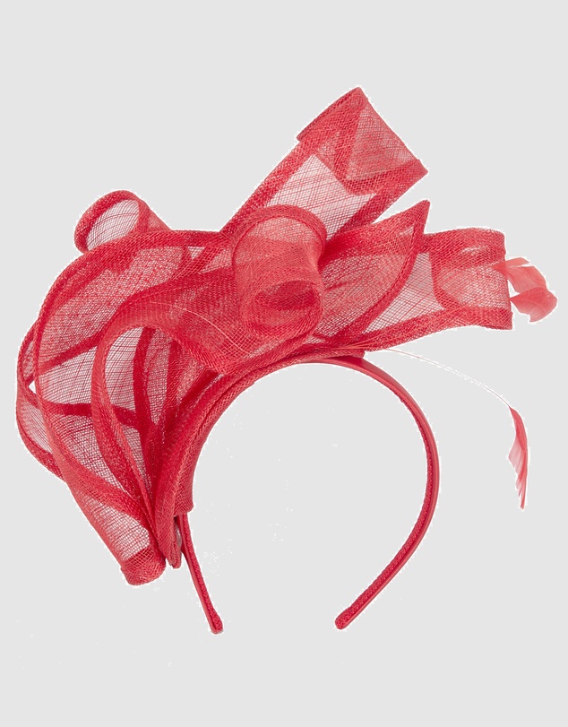 Max Alexander - Sinamay Red Racing Fascinator