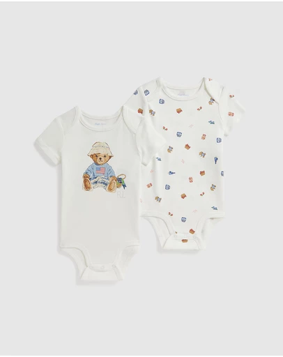 Polo Ralph Lauren - Polo Bear Cotton Bodysuit 2-Pack - Babies