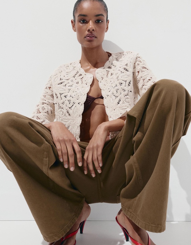 M.N.G - Knitted Jacket with Openwork Details