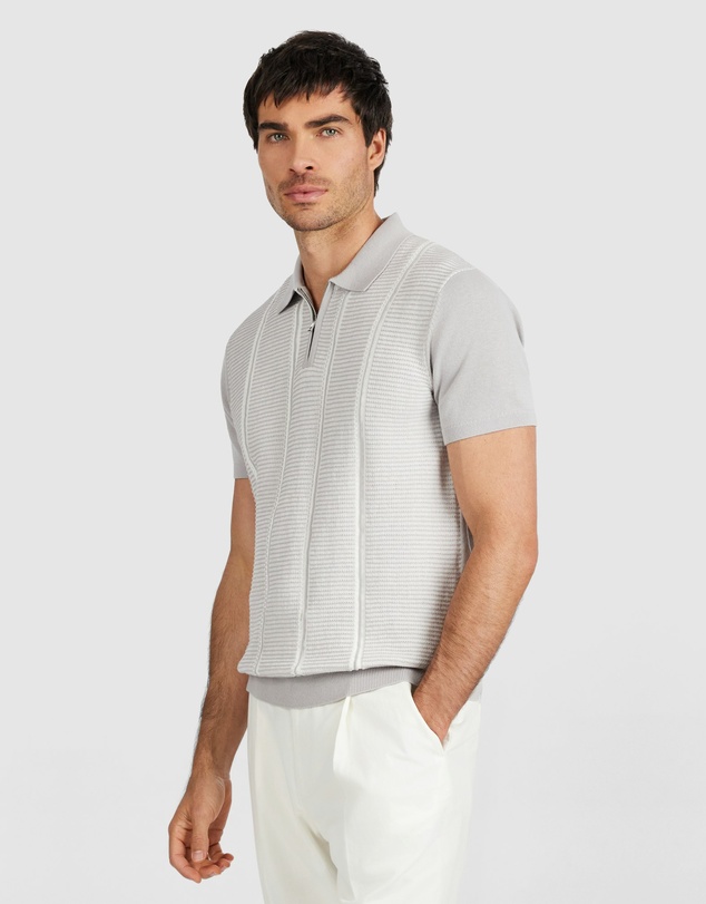 Tarocash - Sylvan Stripe Zip Knit Polo