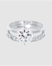Elli Jewelry - Ring Set Crystal 925 Sterling Silver