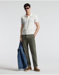 Calibre - Grid Stitch Polo White