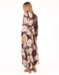 Petal & Pup - Safia Midi Dress - Brown Floral