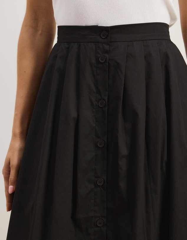 Atmos&Here - Cleo Cotton Button Midi Skirt