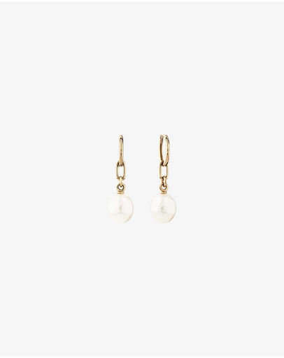 Michael Hill - Drop Earrings with Cultured Freshwater Baroque Pearl in 10kt Yellow Gold