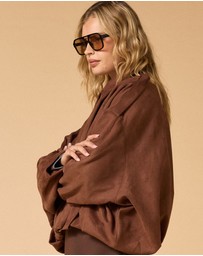 MVN - Faux Suede Bomber Jacket